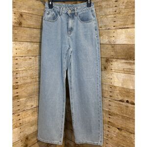 SHEIN HIGH RISE WIDE LEG TALL EVERYDAY CASUAL LIGHT WASH JEANS SIZE XS TALL NWOT